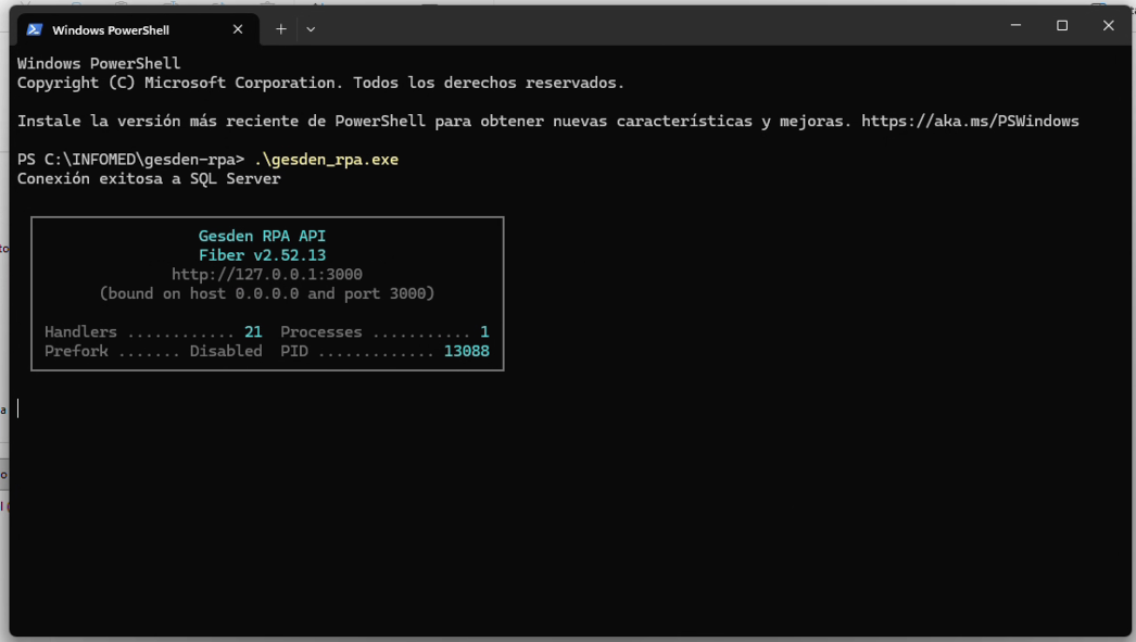 Captura de la API gesden-api