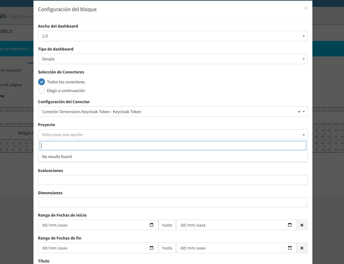 Configuración de un bloque