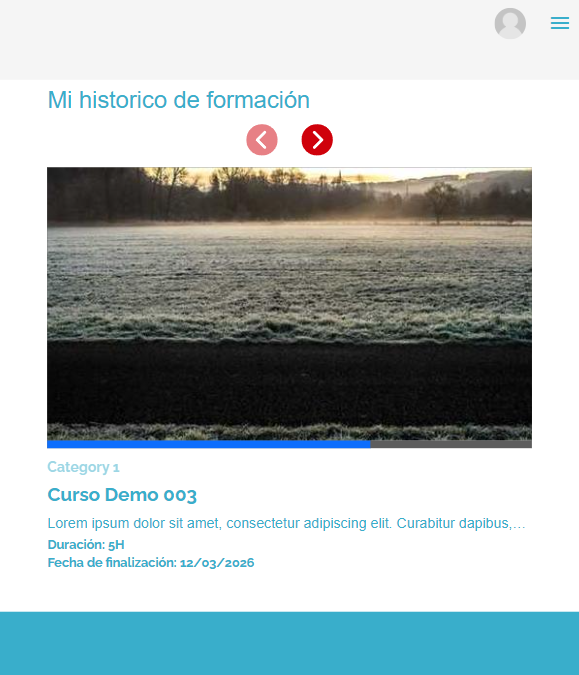 Historial de formación del curso demo 003