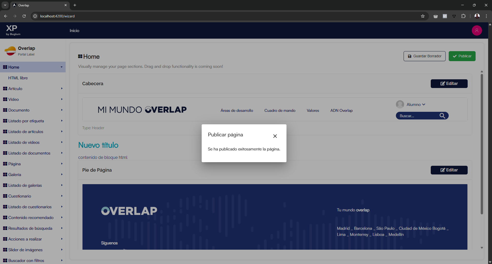Página publicada en Overlap