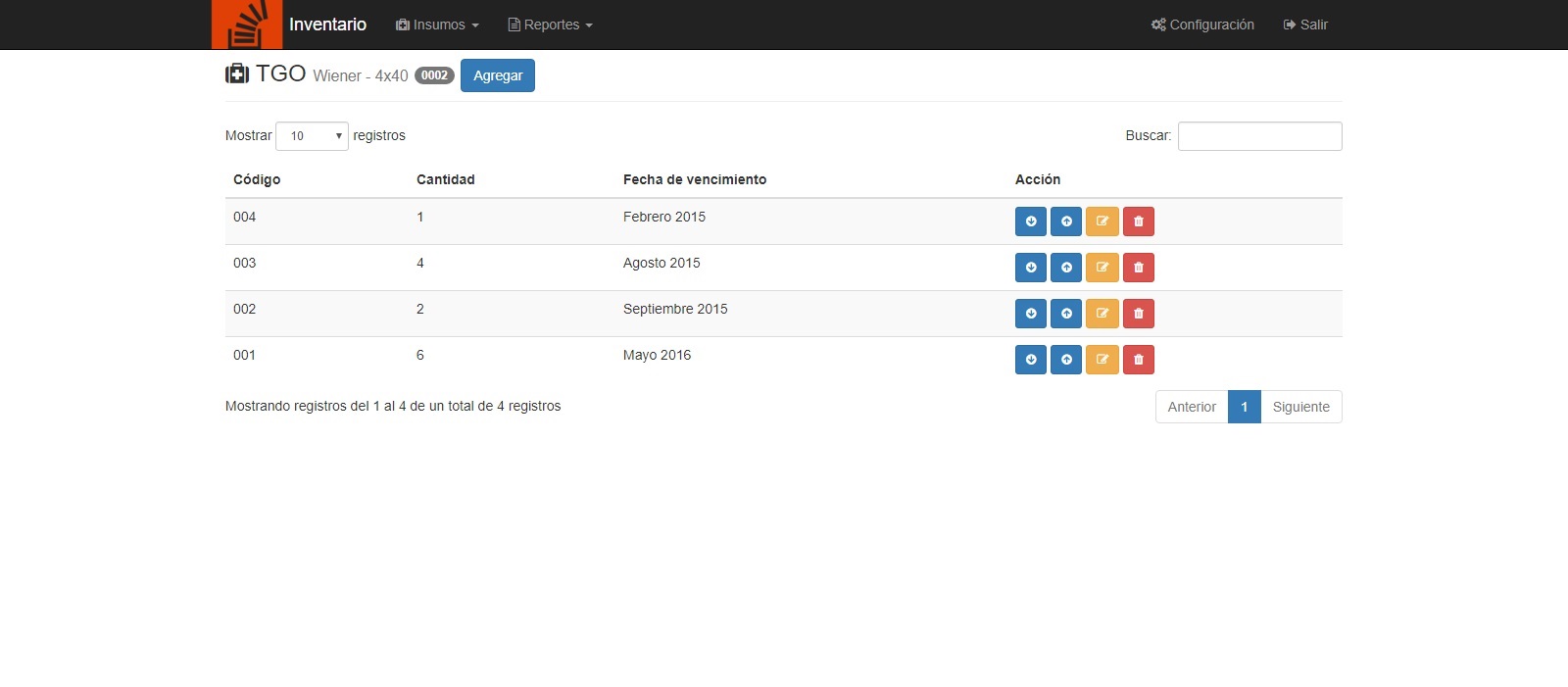 Detalles de insumo